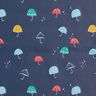 Tissu pour veste de pluie Parapluies colorés Impression numérique – bleu marine,  thumbnail number 1