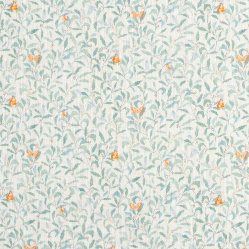Tissu double gaze de coton Prairie avec papillons Impression numérique | Poppy Fabrics – ivoire,  image number 1