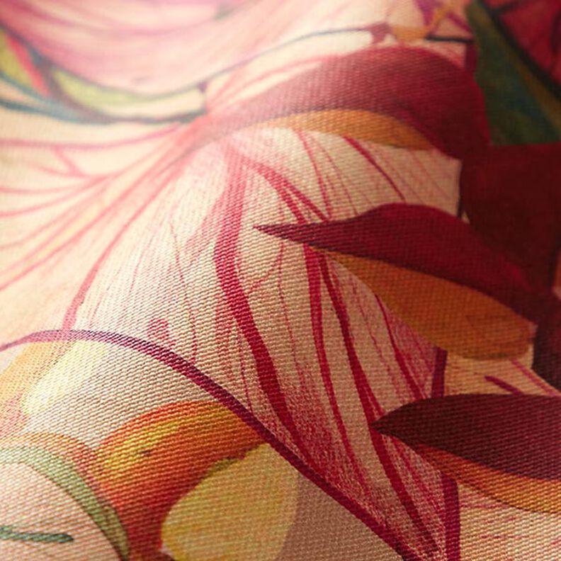 Tissu d’extérieur Canvas Feuillage exotique – carmin/lilas, image number 2
