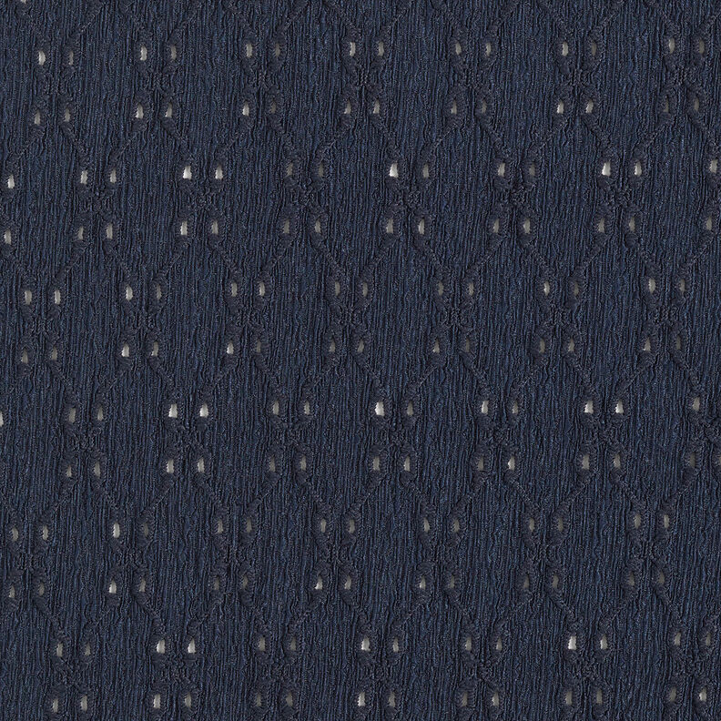 Jersey Krinkel à broderie anglaise – bleu nuit,  image number 1