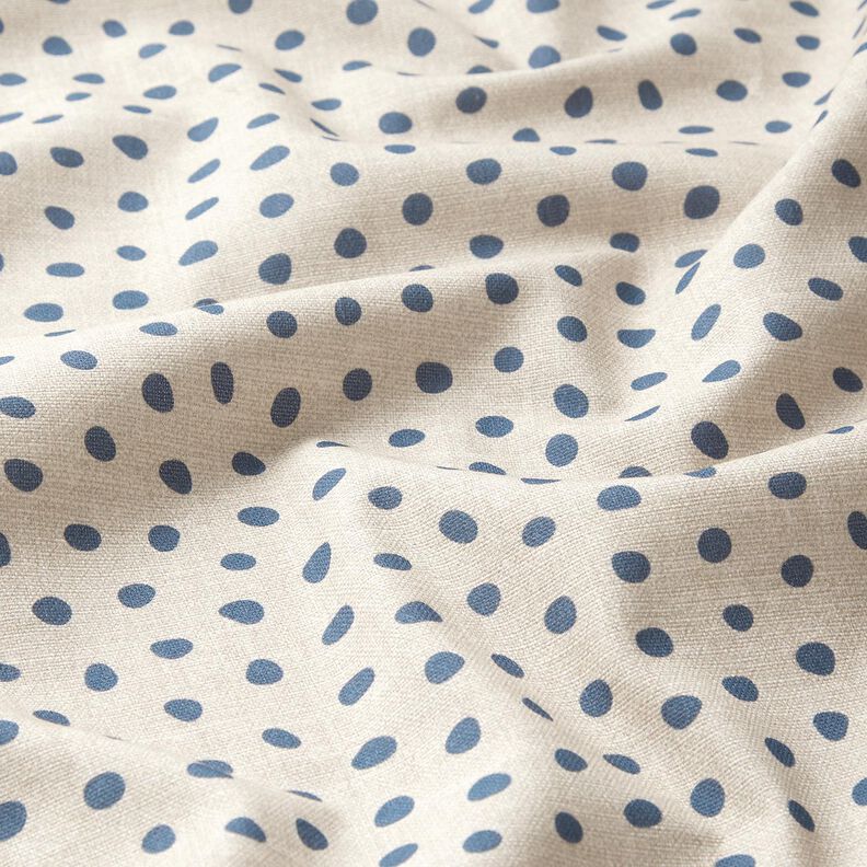 Tissu de décoration Semi-panama points éparpillés – bleu/noix de cajou,  image number 2