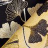 Tissu de décoration Jacquard feuilles de gingko – noir/or,  thumbnail number 5