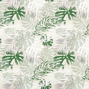 Coton enduit feuilles exotiques – nature/vert, 