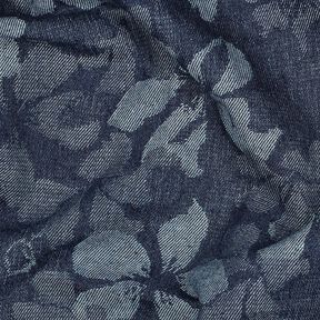 Denim mélange de coton fleurs – bleu jean, 
