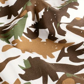 Jersey coton Camouflage avec dinosaures – ivoire/brun-marron, 