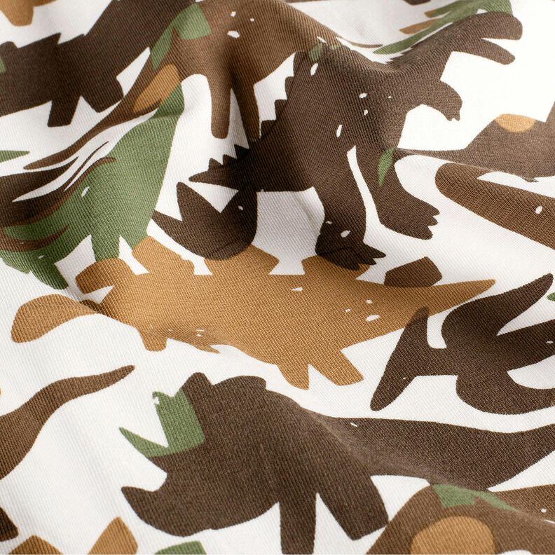Jersey coton Camouflage avec dinosaures – ivoire/brun-marron, image number 2