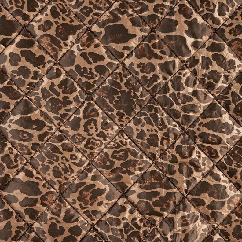 Tissu matelassé Losanges et lion – mocca/marron foncé,  image number 1