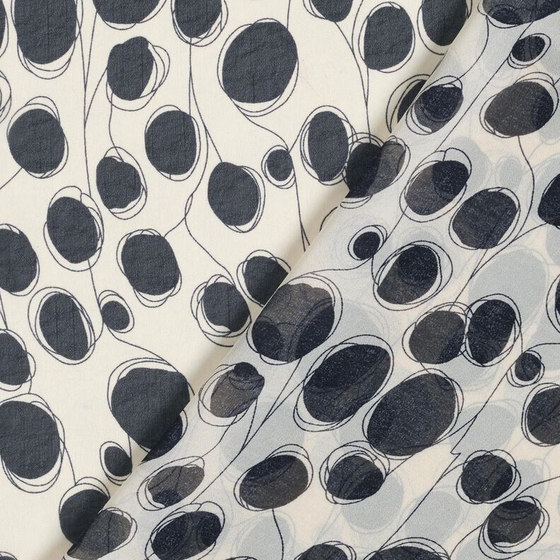 Chiffon cercles abstraits – blanc/noir,  image number 4