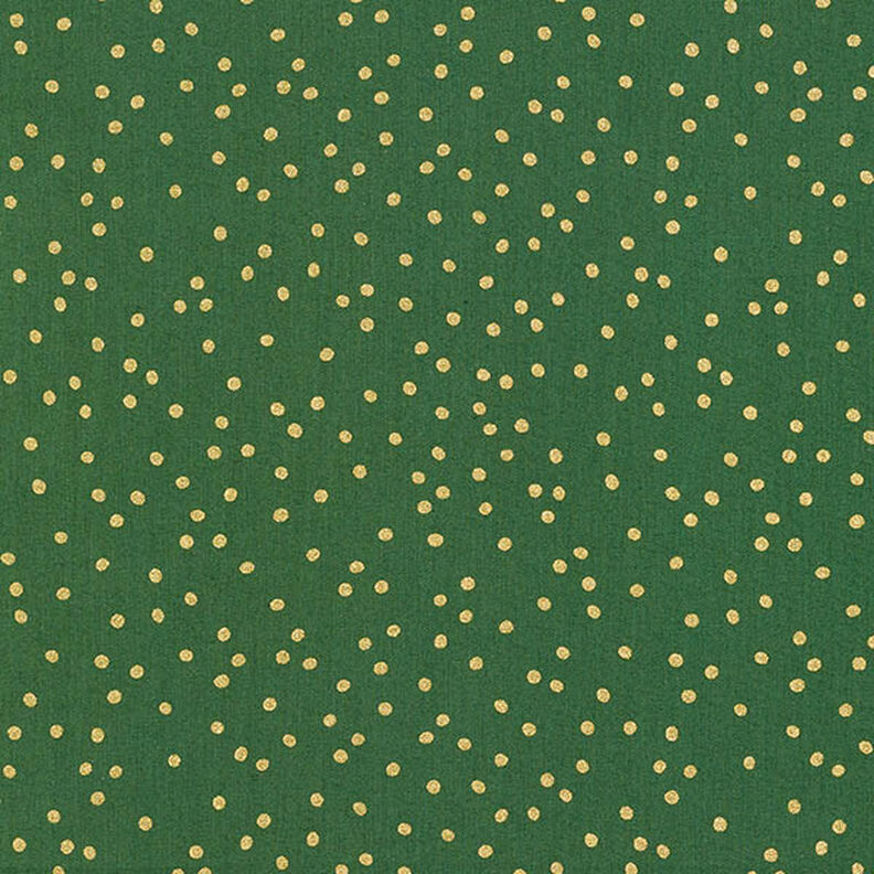 Tissu en coton Popeline Petits points – vert/or, image number 1