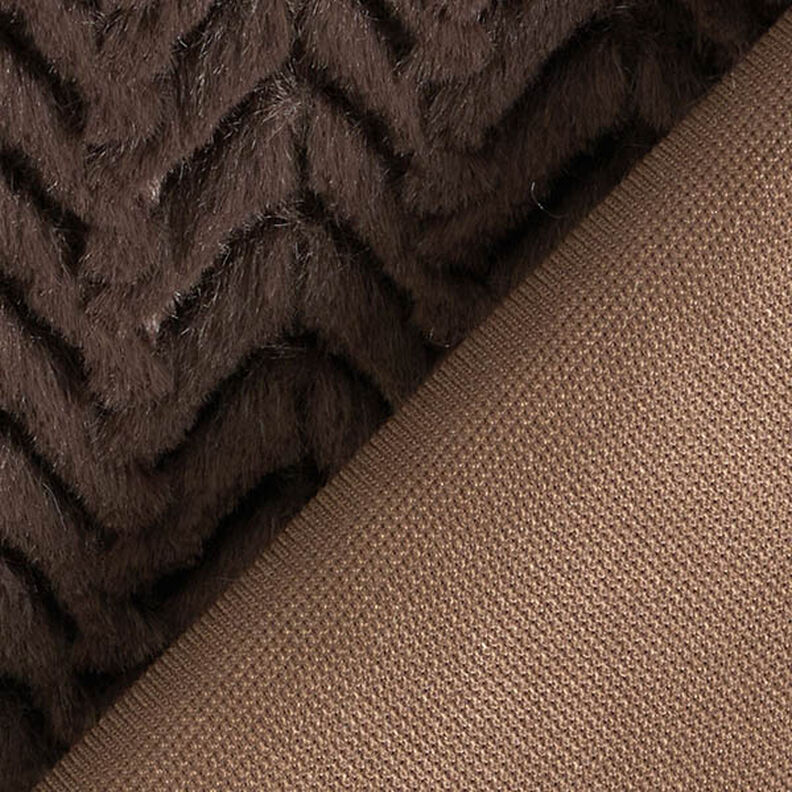 Fausse fourrure à chevrons – marron moyen, image number 4