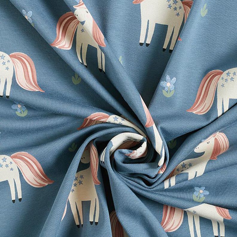 Jersey coton Jolies licornes scintillantes – gris bleu,  image number 4