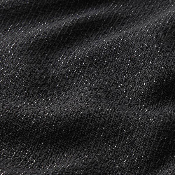 Tissu pour costume Structure diagonale pailletée – noir,  image number 2