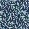 Tissu double gaze de coton Feuilles aquarelle Impression numérique – bleu marine,  thumbnail number 1