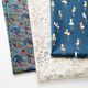 Tissu en coton cretonne oiseaux dans un champ de fleurs – bleu nuit – Échantillon,  thumbnail number 5