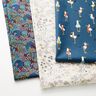Tissu en coton cretonne oiseaux dans un champ de fleurs – bleu nuit,  thumbnail number 5