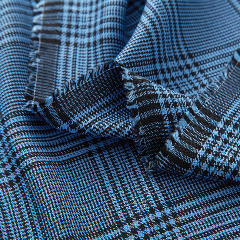Tissu viscose Prince-de-galles – bleu,  image number 3