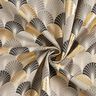 Tissu de décoration Semi-panama arcs impression dorée premium – noir/or,  thumbnail number 3