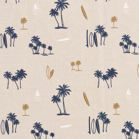 Jersey coton Sentiment d'Hawaï – taupe clair, 