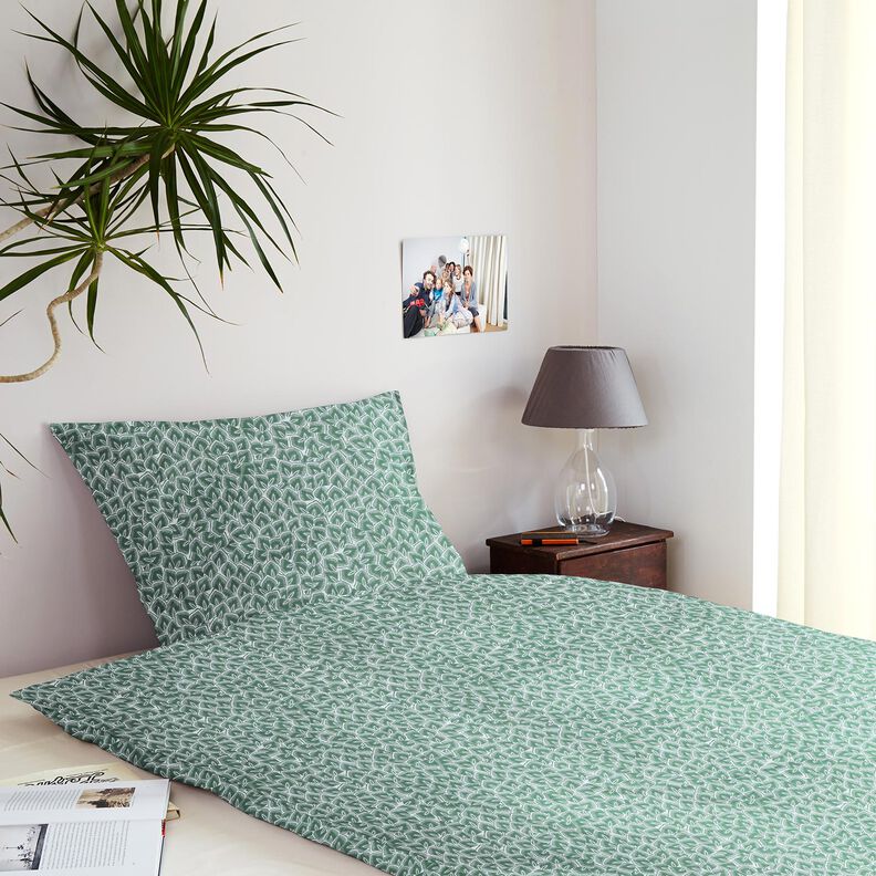 Tissu en coton Cretonne Feuilles abstraites – sauge/ivoire,  image number 7