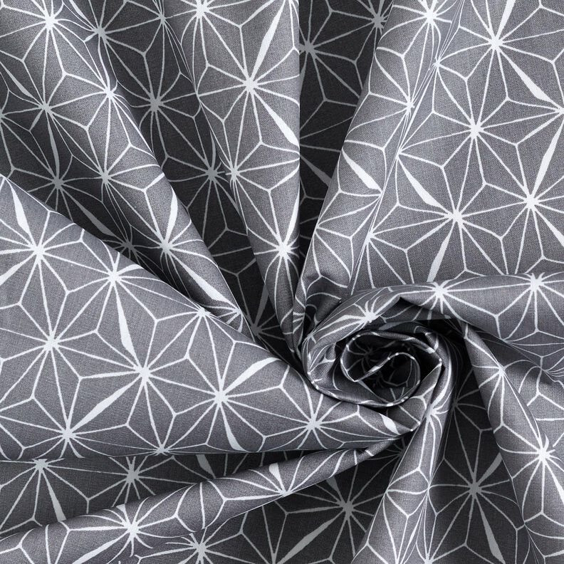 Coton enduit Étoiles graphiques – gris/blanc,  image number 4