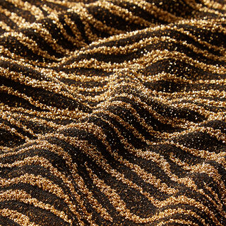 Jersey avec motif zèbre lurex – noir/or ancien, 