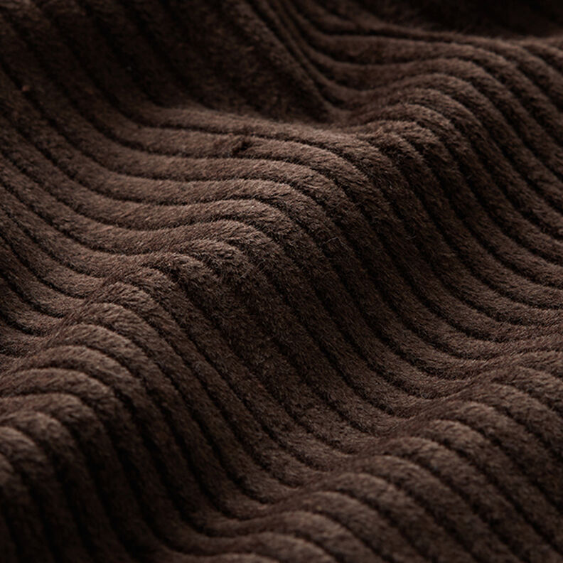 Velours côtelé large prélavé Uni – marron foncé,  image number 2