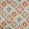 Tissu de décoration Gobelin Losanges Ethno – turquoise clair/beige clair,  thumbnail number 1