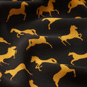 Crêpe de viscose Chevaux – noir/moutarde, 