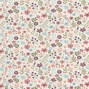Jersey coton Prairie fleurie – ivoire, 