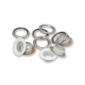Œillets avec rondelles [20 unités | Ø 11 mm] | Prym – blanc/argent métallisé, 