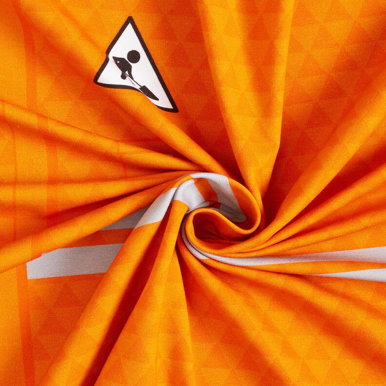 French Terry Panel Ouvrier du bâtiment d’un jour | Stoff&Liebe – orange clair/argent,  image number 3