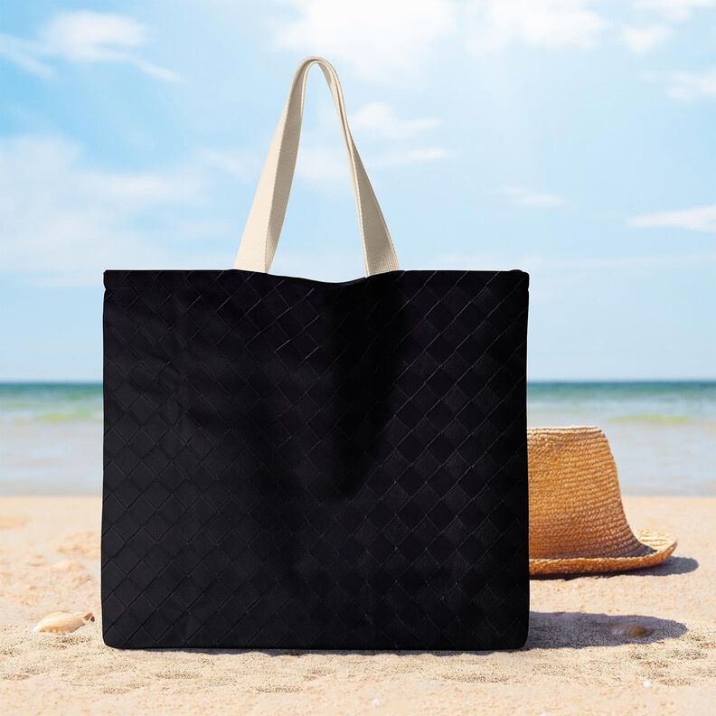 Imitation cuir aspect tressé – noir, image number 6