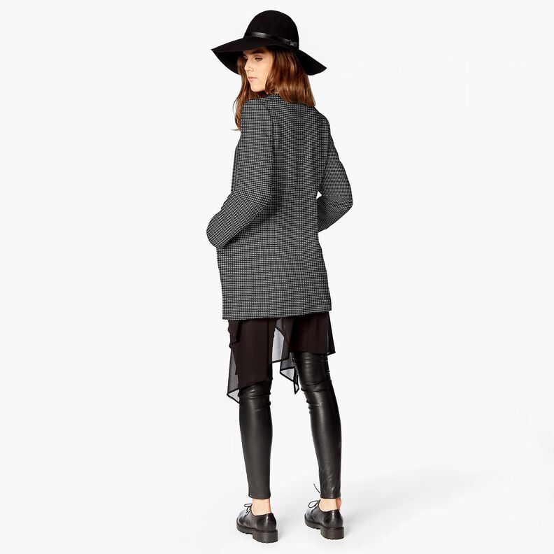 Maille pour manteau stretch à petits carreaux – gris clair/noir, image number 5