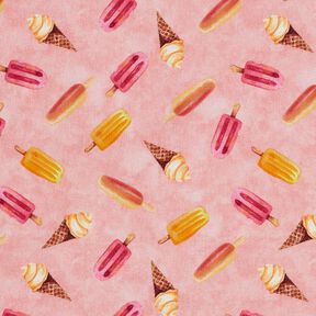 Popeline coton Glace à l’eau Impression numérique – vieux rose, 