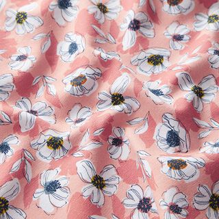 Jersey coton fleurs dessinées – vieux rose, 