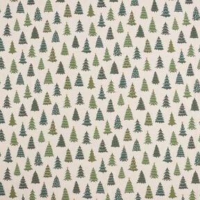 Tissu de décoration Semi-panama Sapins subtils – nature/vert, 