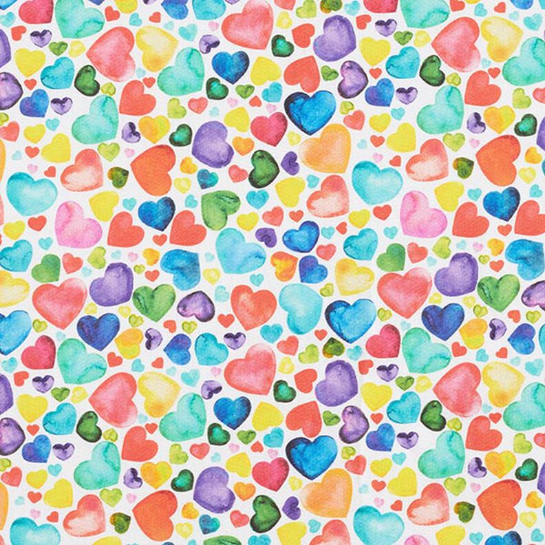 Satin de coton cœurs colorés,  image number 1