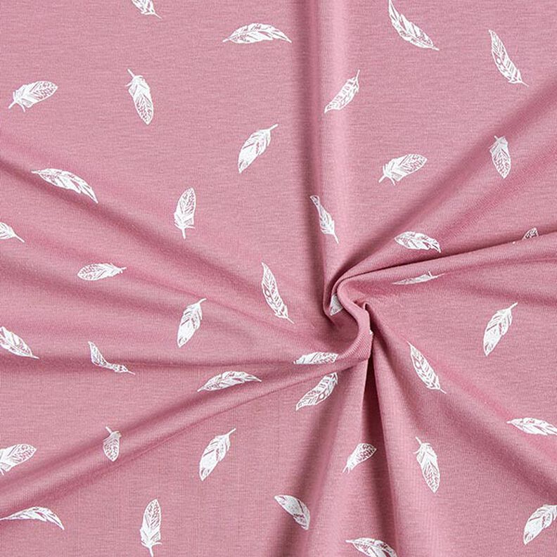 Jersey coton Plumes – vieux rose,  image number 3