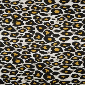 Jersey viscose Grandes taches léopard – gris clair/jaune curry, 