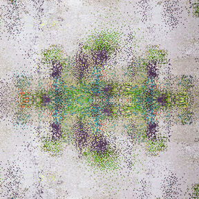 GOTS Jersey coton Mosaïques éparpillées | TCC x LOOKS by Wolfgang Joop – vert pomme/beige foncé, 