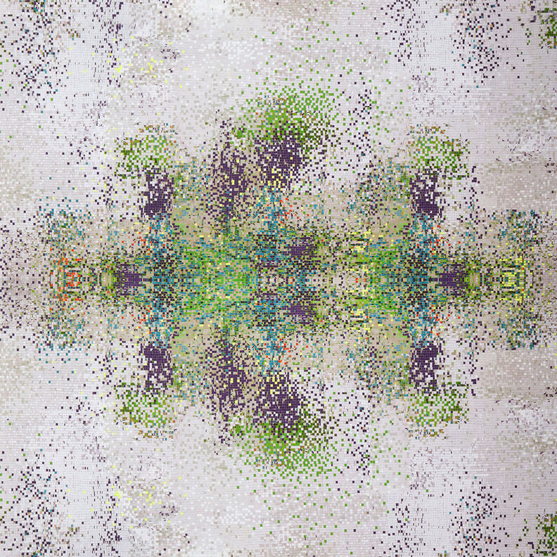 GOTS Jersey coton Mosaïques éparpillées | TCC x LOOKS by Wolfgang Joop – vert pomme/beige foncé,  image number 1