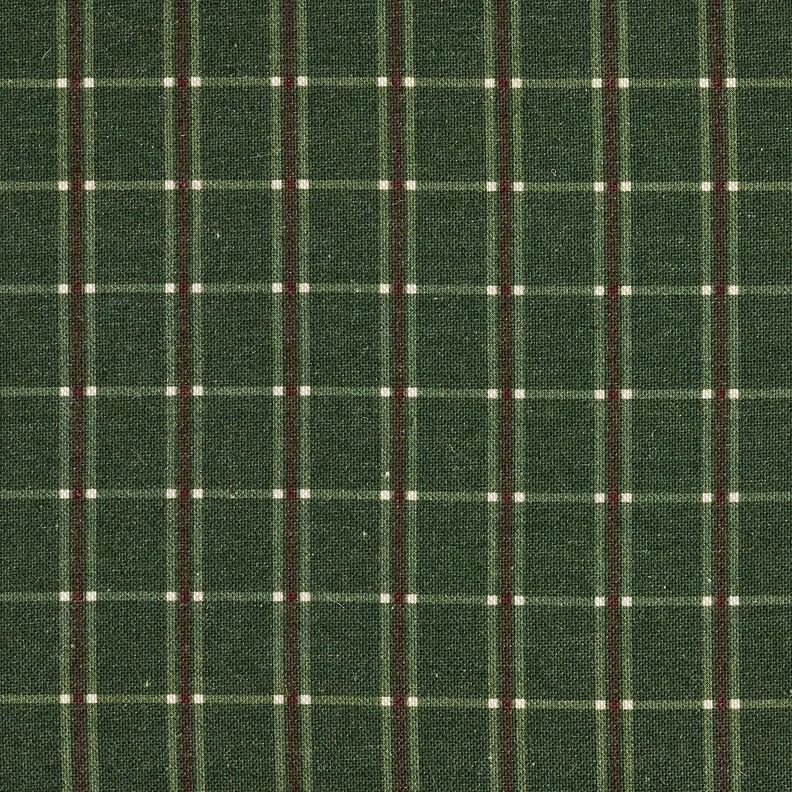 Tissu de décoration Semi-panama tissu à carreaux élégant – vert sapin/carmin, image number 1