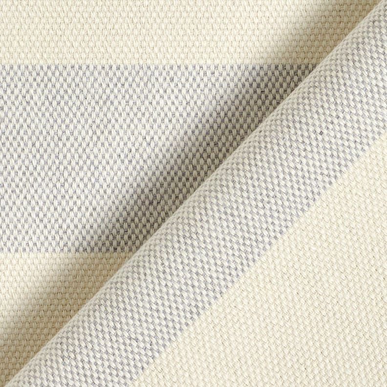Tissu de d&eacute;coration Panama Larges rayures &ndash; argent/beige clair,  image number 4