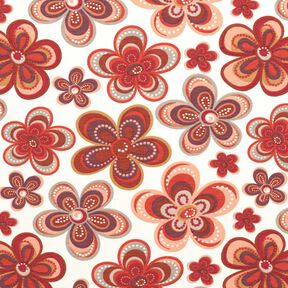 Jersey viscose Flower Power – blanc/bronze, 