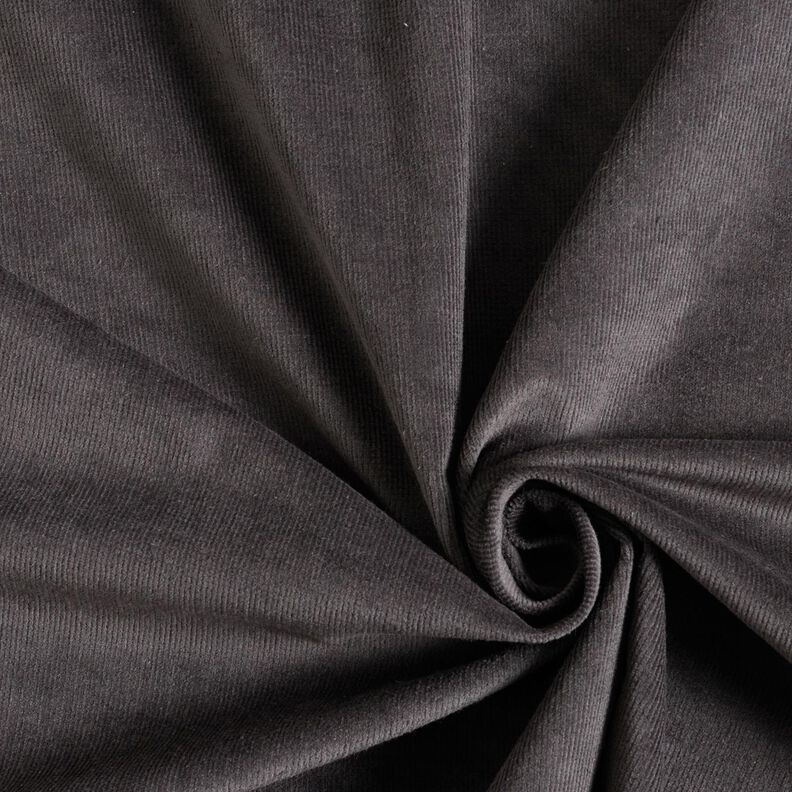Velours à côtes fines stretch – gris foncé,  image number 1