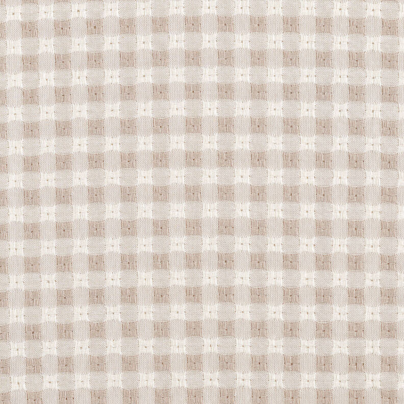 Tissu en coton à carreaux structurés – blanc/noix de cajou,  image number 1