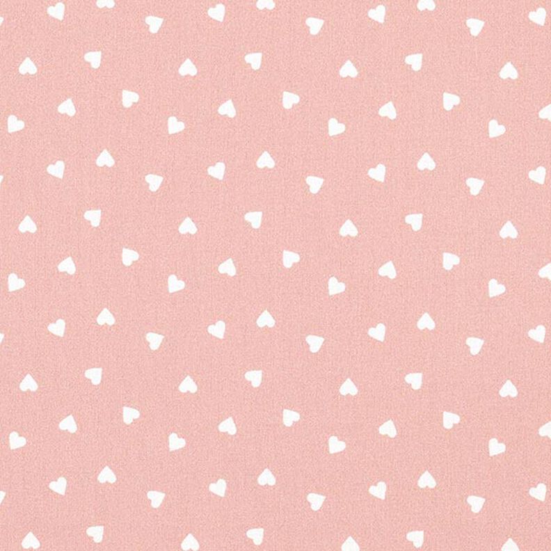 Popeline de coton bio Cœurs éparpillés – vieux rose,  image number 1