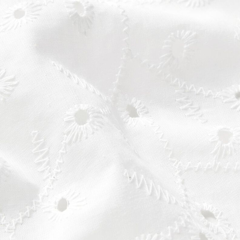 Tissu en coton Broderie ajourée vrilles de fleurs – blanc,  image number 2