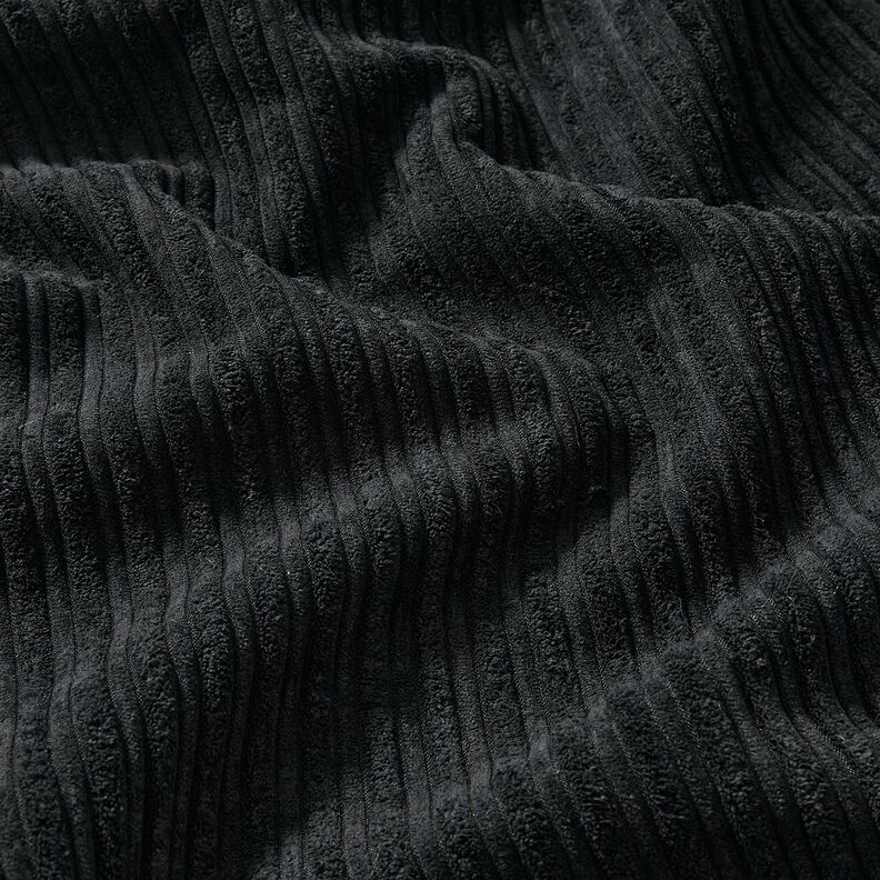 Velours côtelé avec envers fausse fourrure – noir,  image number 5