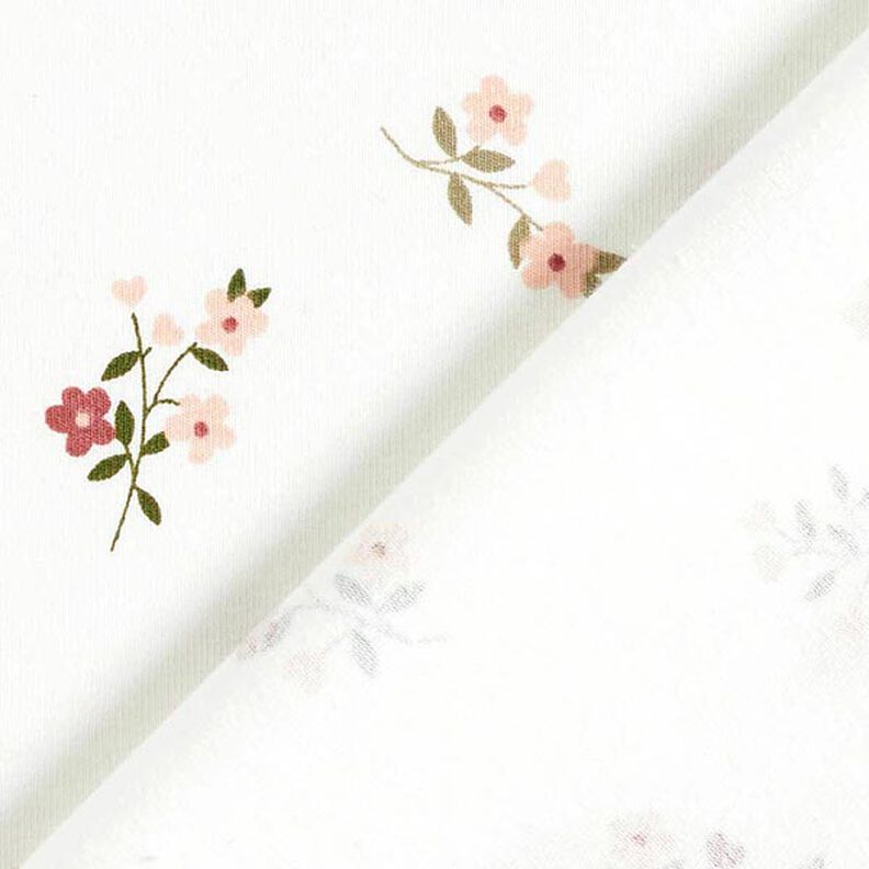 Jersey coton Fleurs et cœurs – écru, image number 4